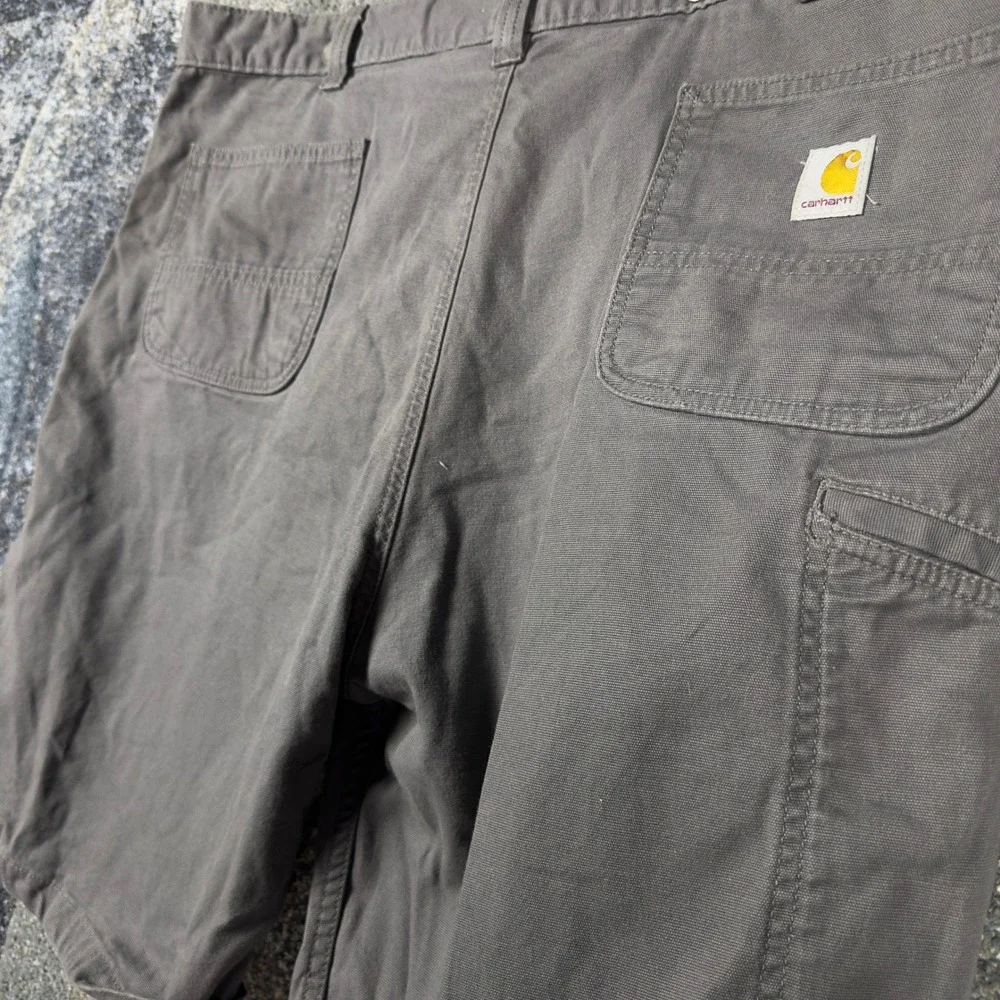 Carhartt Relaxed Fit Canvas Work Shorts Mens 44 Gray Utility Carpenter Rugged